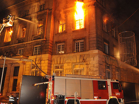 Brand bei der früheren Bank Austria Zentrale Am Hof