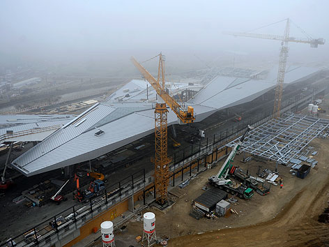 Blick auf den im Bau befindlichen Hauptbahnhof am Freitag, 2. Dezember 2011, in Wien.