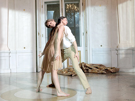 Kirill Kourlaev und Maria Yakovleva bei einer Ballett-Probe für das Neujahrskonzert 2012 im Oberen Schloss Belvedere