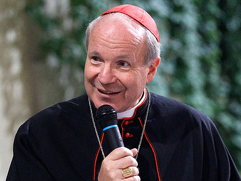 Kardinal Christoph Schönborn bei einem Medienempfang im September 2011