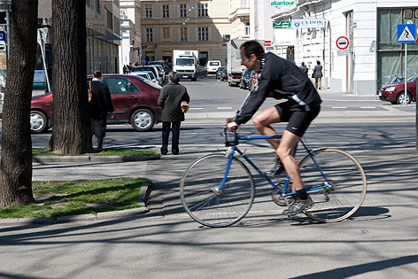 Radfahrer in der Innenstadt