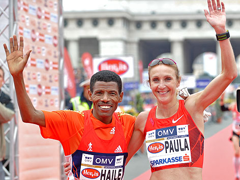 Haile Gebrselassie und Paula Radcliffe gewannen beim Vienna City Marathon 2012 die Halbmarathon-Bewerbe
