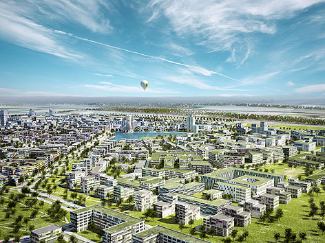Visualisierung des Stadtentwicklungsgebietes Aspern