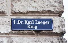 Straßenschild des Dr. Karl Lueger Rings in Wien