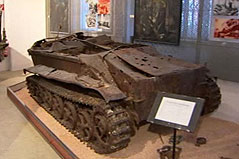 Ein bei Bauarbeiten für den Hauptbahnhof gefundener Panzer im Heeresgeschichtlichen Museum Wien