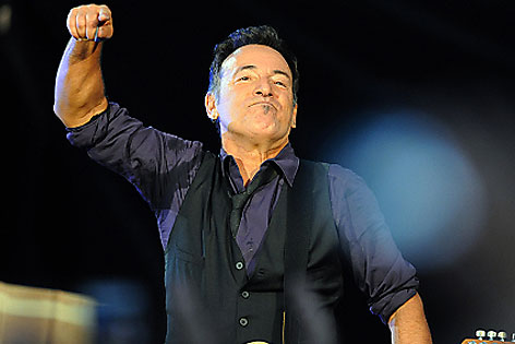 Bruce Springsteen auf der Bühne des Ernst-Happel-Stadions