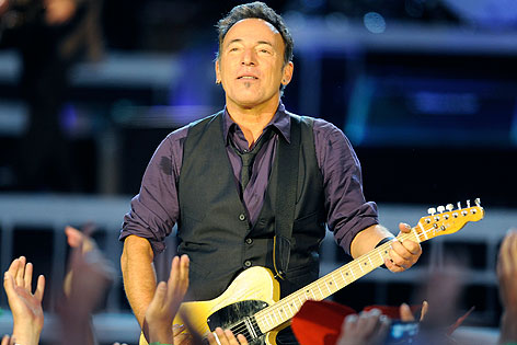 Bruce Springsteen auf der Bühne des Ernst-Happel-Stadions