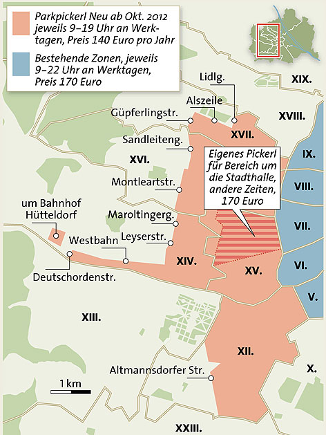 Detailkarte Wien-West, Gebiet der Parkraumbewirtschaftung ab Oktober