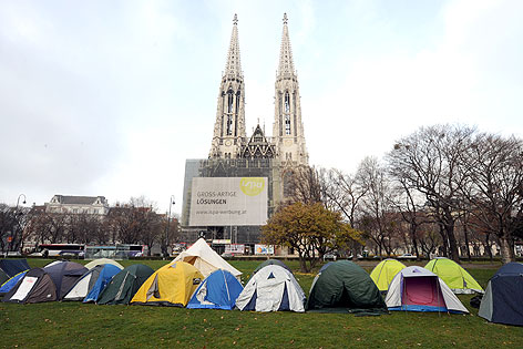 Protestcamp im Sigmund-Freud-Park