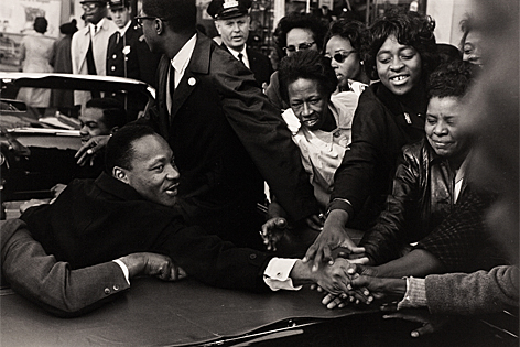 Martin Luther King Jr., nachdem er den Friedensnobelpreis erhalten hat, Baltimore 1963