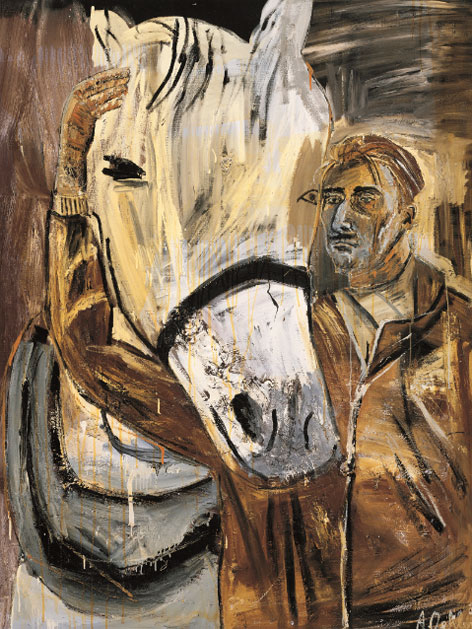 Albert Oehlen - Selbstportrait mit Pferd 1985