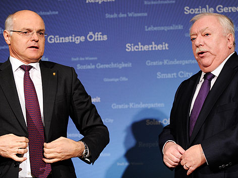 ÖOC-Präsident Karl Stoss und Bürgermeister Michael Häupl bei Pressekonferenz zu Olympia in Wien 2028