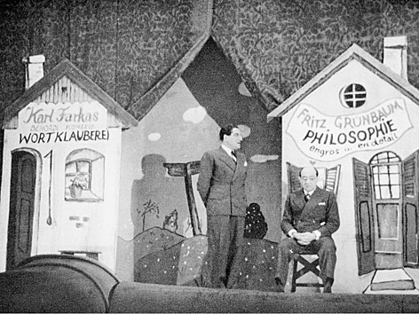 Karl Farkas und Fritz Grünbaum in „Die gestohlene Revue“, 1935