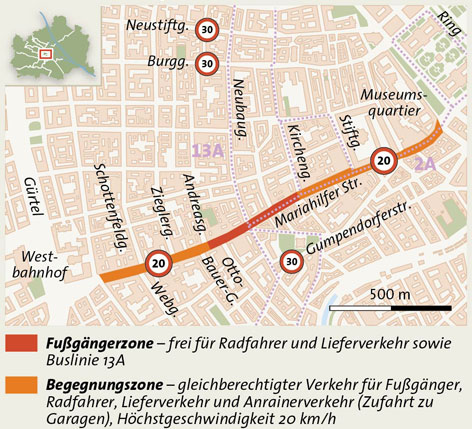 Grafik Verkehrskonzept Mariahilfer Straße Neu