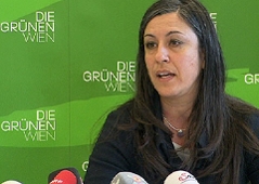 Grüne Vizebürgermeisterin Maria Vassilakou bei Pressekonferenz zur Volksbefragung