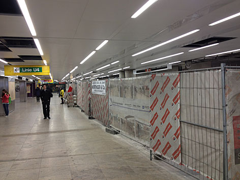 Die Bauarbeiten in der Karlsplatzpassage gehen in den Endspurt