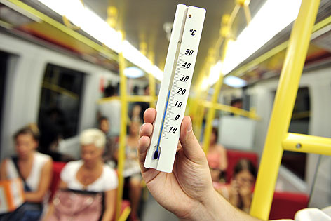 Thermometer in der U-Bahn