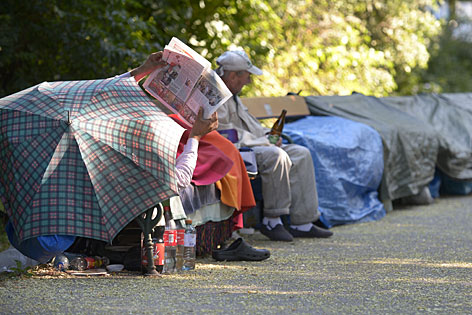 Obdachlose im Stadtpark