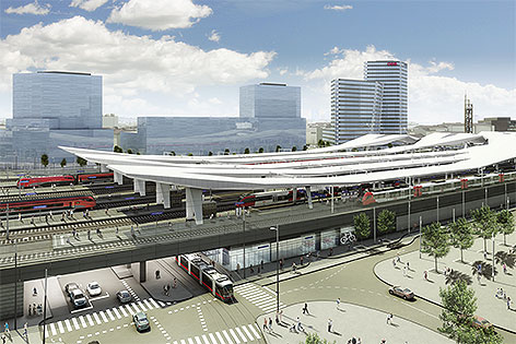 Visualisierung des neuen Hauptbahnhofs