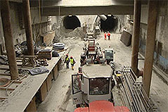 Bauarbeiten in U-Bahn-Tunnel in Favoriten
