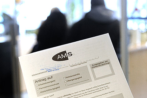 AMS-Zettel mit Antrag auf Arbeitslosenunterstützung