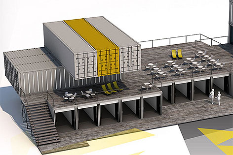 Projekt Container-Einkaufszentrum in der Krieau