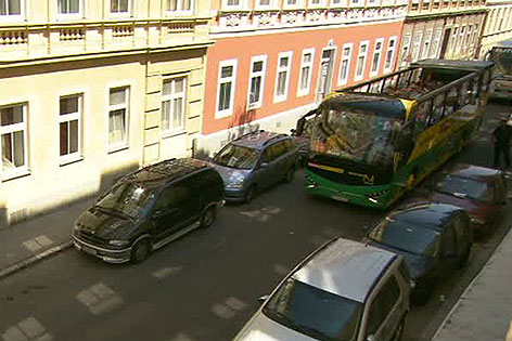 Touristenbus in Wien-Leopoldstadt