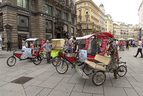 fahrradtaxis auf dem Stephansplatz