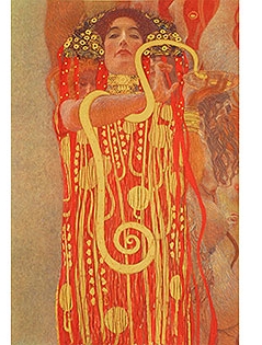 Gustav Klimt, Medizin (Detail: Hygieia), 1900/07, Fakultätsbild für die Universitäten
 Öl auf Leinwand, Farblithografie