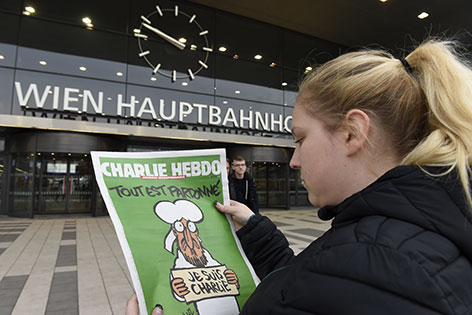 Charlie Hebdo Ausgabe in Wien