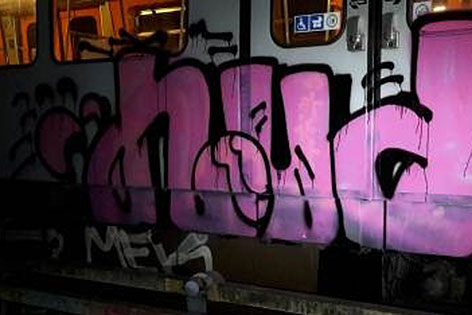Graffiti auf U-Bahn
