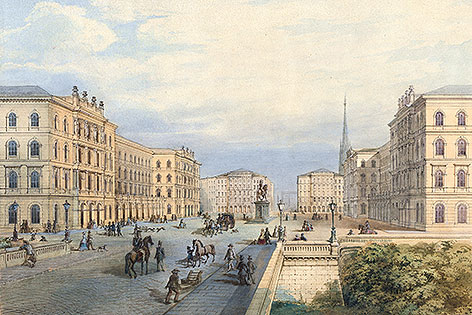 Ein Projekt für den Schwarzenbergplatz von Moriz von Löhr aus dem Jahr 1861