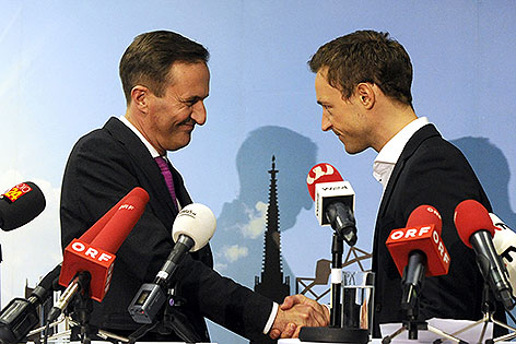 Neuen Chef der Wiener ÖVP Gernot Blümel (r.) und Manfred Juraczka