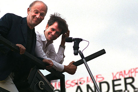 Luc Bondy und Christoph Schlingensief im Jahr 2000