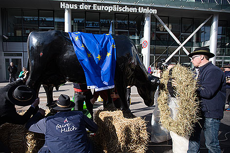 Demonstration von Milchbauern in der Wiener Innenstadt