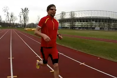 Blinder Marathonläufer