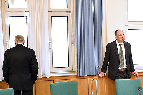 Festnetzchef Rudolf Fischer und der frühere Telekom-Prokurist Josef Trimmel