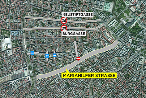 Mariahilfer Straße Änderungen Nebenstraßen
