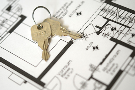 Wohnungsplan mit Schlüssel