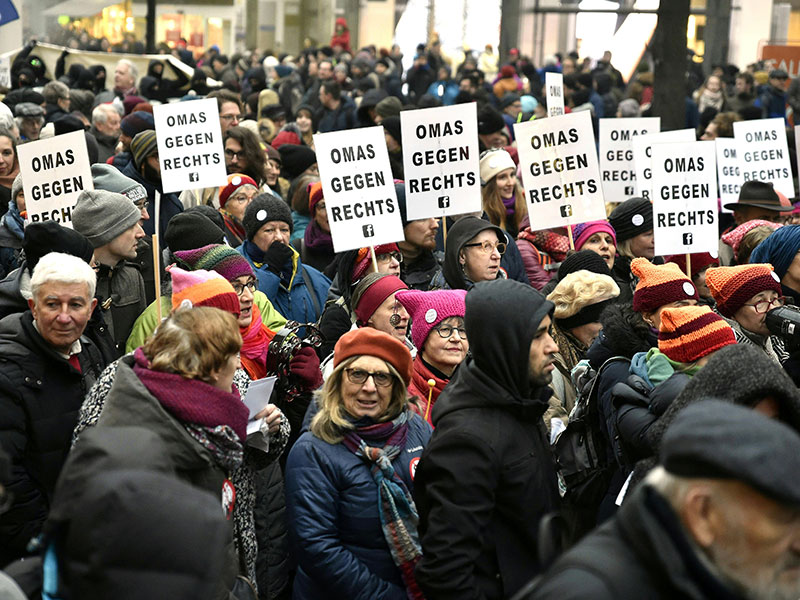 Demonstration gegen Bundesregierung