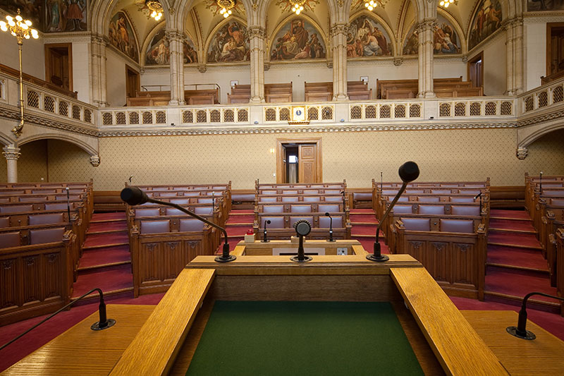 Sitzungssaal von Gemeinderat und Landtag im Wiener Rathaus