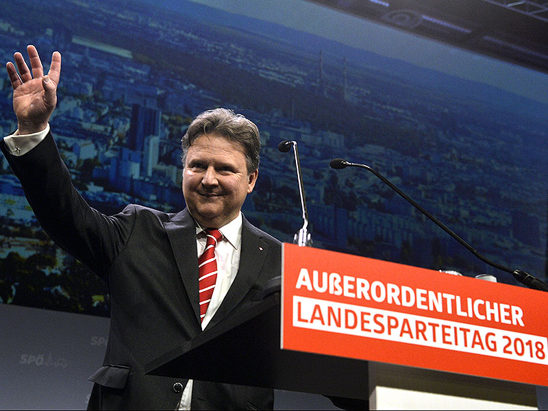 Michael Ludwig beim Landesparteitag der Wiener SPÖ in der Messe Wien im Jänner 2018