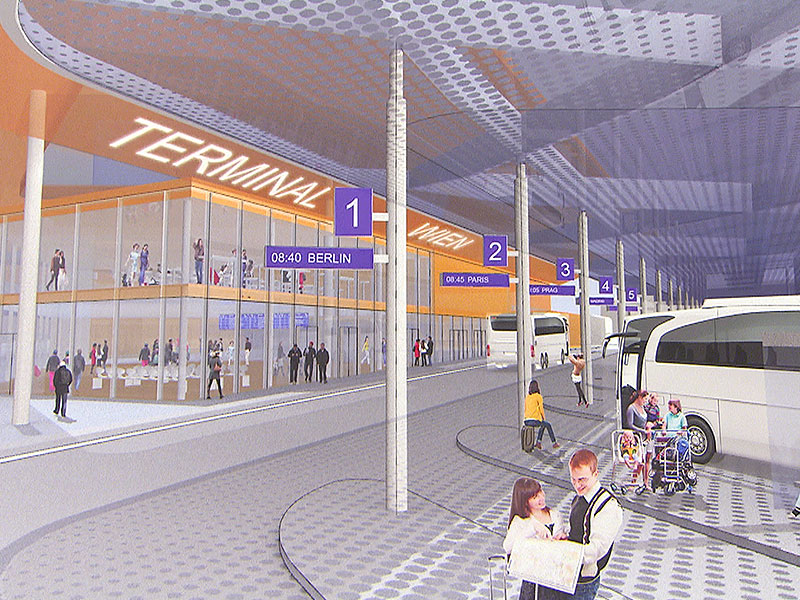 Plan für Fernbus-Terminal am Verteilerkreis