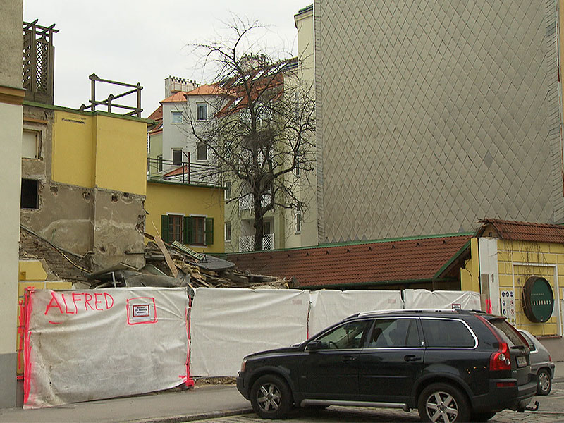 Baustelle nach Abriss des Gasthauses Landhaus in Ottakring
