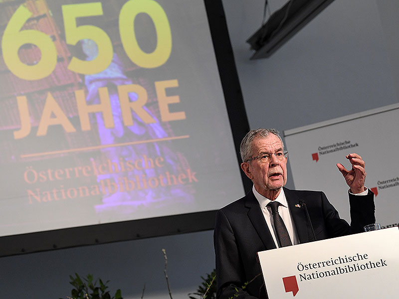 Bundespräsident Alexander Van der Bellen beim Festakt zum Jubiläum der Österreichischen Nationalbibliothek