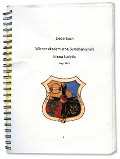 Liederbuch der Burschenschaft "Bruna Sudetia