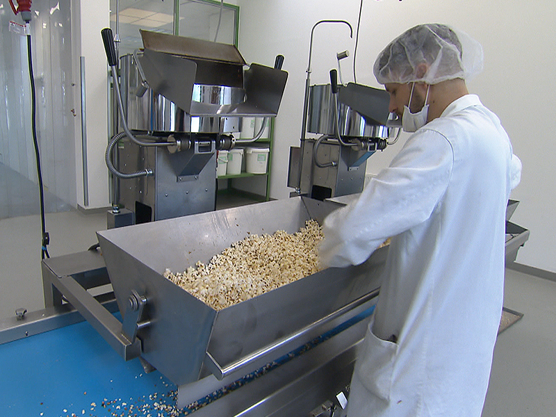 Popcorn-Produktion im Wiener Hafen
