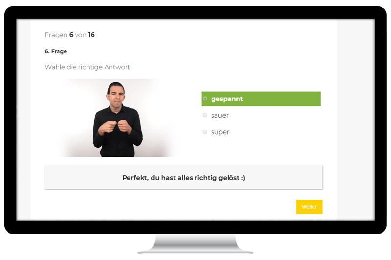 Online-Lernplattform für Gebärdensprache