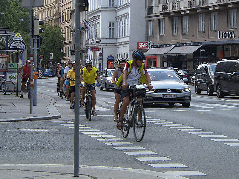 Radfahrer in der Praterstraße