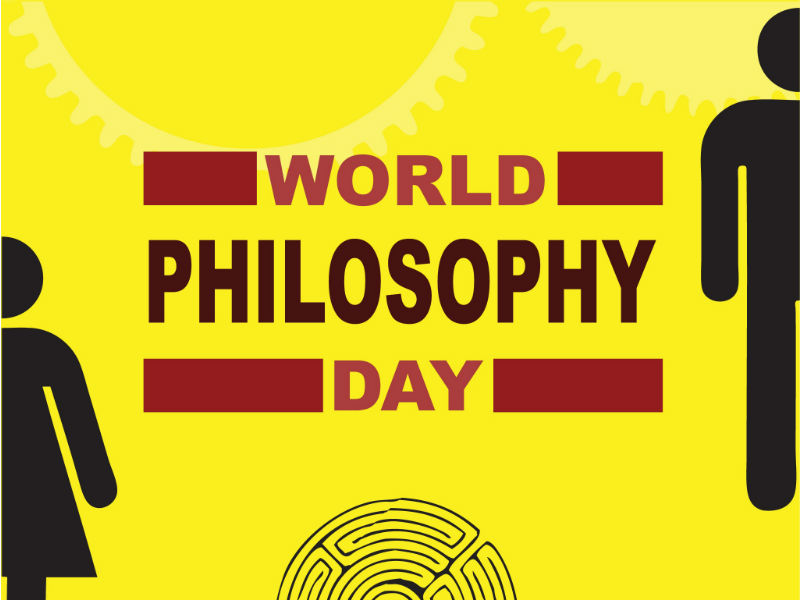 Welttag der Philosophie Schriftzug auf englisch